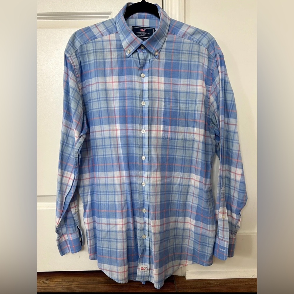 Vineyard Vines Blue Button Down Murray Shirt Large Long Sleeve Lightweight